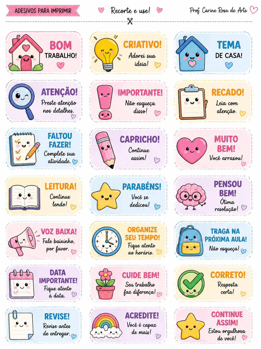 Adesivos motivacionais